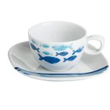 Porland Deep Blue Desen 3 210 cc Tabaklı Çay Fincanı