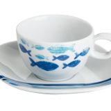 Porland Deep Blue Desen3 Tabaklı 285 cc Çay Fincanı