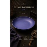 Porland Ethos Danshari Çukur Tabak 26 cm Mat Makarna Servis Tabağı - 1 Adet - Mavi