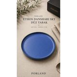 Porland Ethos Danshari Düz Tabak Yemek Sunum Tabağı - 18 cm - Mavi