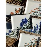 Porland Flower Garden 6 Kişilik Kare Pasta Tabağı 18X13CM 04PPO000225 - Çok Renkli