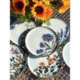 Porland Flower Garden 6 Parça Karma Porselen Pasta Takımı Çiçek Desenli 20 cm Tabak