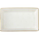 Porland Forest Porselen Kahvaltı&Meze Tabağı 8X14CM Altın Yaldızlı Şık Tasarım 04LFH000585