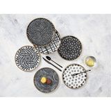 Porland Fractal 20CM 6 Kişilik Pasta Takımı Şık Desenli Porselen Servis Tabakları