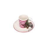 Porland Funky Desen2 Tabaklı 200 cc 6 Adet Çay Fincanı