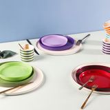Porland Funky Yeşil 16 cm 12 Adet Cam Tabak