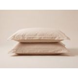 Porland Grace Pamuk Saten Bej 2li Volanlı Yastık Kılıfı 50x70cm