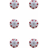 Porland Kırmızı Yaldız 11 cm Bardak Çapı 6 cm 6'lı Çay Tabağı
