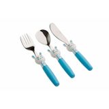 Porland Mini Rabbit Mavi Çocuk 3 Parça Çatal Kaşık Bıçak Takım