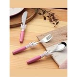 Porland Mini Rabbit Pembe Çocuk Çatal Bıçak Takımı - Çok Renkli