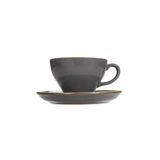 Porland More Grace Seasons Koyu Gri 365 cc 6 Adet Tabaklı Çay Fincanı