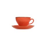 Porland More Grace Seasons Turuncu 365 cc 6 Adet Tabaklı Çay Fincanı