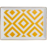 Porland Morocco Desen 4 Sarı 18x13 cm Porselen Kahvaltı Tabağı