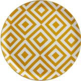 Porland Morocco Desen 4 Sarı 24 cm Düz Tabak
