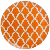 Porland Morocco Turuncu Desen 3 28 cm Porselen Düz Tabak
