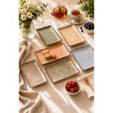 Porland Ortanca 6 Parça Servis Meze Tabağı 13X18CM Porselen