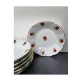Porland PORSELEN 12 CM KIRMIZI GÜL 12'Lİ ÇAY TABAK 8697635562138
