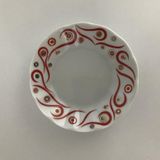 Porland Porselen 6'lı 127912 Kırmızı Yakamoz Çay Tabağı