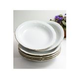 Porland Porselen Altın Yaldız 16 Cm 12 Adet Çukur Yemek Tabak