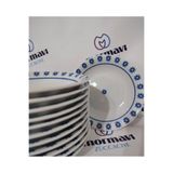 Porland PORSELEN KARO 12 ADET 17 CM (KÜÇÜK) ÇUKUR YEMEK TABAK (2 ADT ÇATAL HEDİYE)