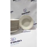 Porland PORSELEN KUM BEJİ SADE 16 CM (KÜÇÜK) 12 ADET ÇUKUR YEMEK TABAK