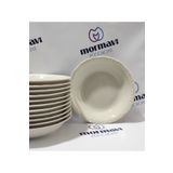 Porland PORSELEN KUM BEJİ SADE 19 CM (BÜYÜK) 12 ADET ÇUKUR YEMEK TABAK