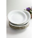 Porland Porselen Lal 20 cm 12 adet Çukur Yemek Tabak