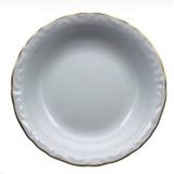 Porland Porselen Yaldızlı 12 Adet 19cm Büyük Çukur Yemek Tabak