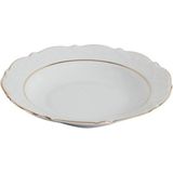 Porland Queen Altın Yaldız Çukur Tabak 22CM - Beyaz - çukur yemek tabağı