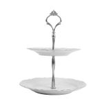 Porland Queen Platin 2 Katlı 21 cm Kurabiye Tabağı