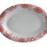 Porland Red Manoir Desen1 34 cm Kayık Tabak