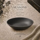Porland Seasons 21 cm Çukur Tabak 4 cm Porselen Yemek Tabağı 1 Adet - Siyah