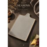 Porland Seasons Gri Peynir Tabağı 29X18 cm Dikdörtgen Sunum Servis Tabağı - 1 Adet