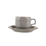 Porland Seasons Koyu Gri 190 cc Tabaklı Çay Fincanı