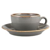Porland Seasons Koyu Gri 370 cc 6 Adet Tabaklı Çay Fincanı
