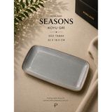Porland Seasons Koyu Gri Düz Tabak 32 cm Porselen Servis Tabağı Yemek Tabağı - 1 Adet