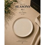 Porland Seasons Koyu Gri/bej Düz Tabak 20 cm Porselen Servis Tabağı Yemek Tabağı - 1 Adet