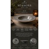 Porland Seasons Makarna & Salata Tabağı 26 cm Geniş Kenarlı Çukur Tabak - 1 Adet - Koyu Gri