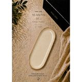Porland Seasons Oval Kayık Tabak 30X15 cm Porselen Sunum Meze Tabağı - 1 Adet - Bej