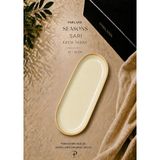 Porland Seasons Oval Kayık Tabak 30X15 cm Porselen Sunum Meze Tabağı - 1 Adet - Sarı