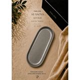 Porland Seasons Oval Kayık Tabak 30X15 cm Porselen Sunum Meze Tabağı - 1 Adet - Siyah
