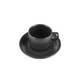 Porland Seasons Siyah 190 cc Tabaklı Çay Fincanı