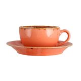 Porland Seasons Turuncu 250 cc Tabaklı Çay Fincanı