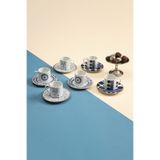 Porland Spotty 6 Kişilik 12 Parça 90cc Porselen Kahve Fincan Takımı
