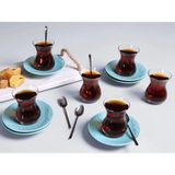 Porland Suzanne Seasons Turkuaz 12 Parça 6 Kişilik Çay Takımı
