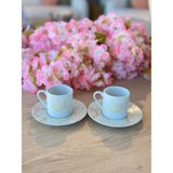 Porland Tamina Desen6 4 Parça 2 Kişilik Kahve Fincanı 90CC - Sarı - 90 ml