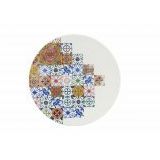 Porland Tiles Silik Desenli Karışık Renk 31 cm Yuvarlak Tabak