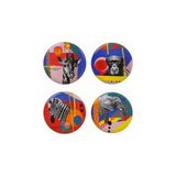 Porland Wild Life Porselen Servis Tabağı 28 cm Renkli Desenli 4 Parça Set