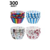 PORLİSMA 300 Adet Muffin Cupcake Kağıdı, Renkli Kağıt Muffin Kek Kalıbı