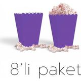 Poros Store Popcorn Kutusu Mısır Kutusu 8li Paket Mor